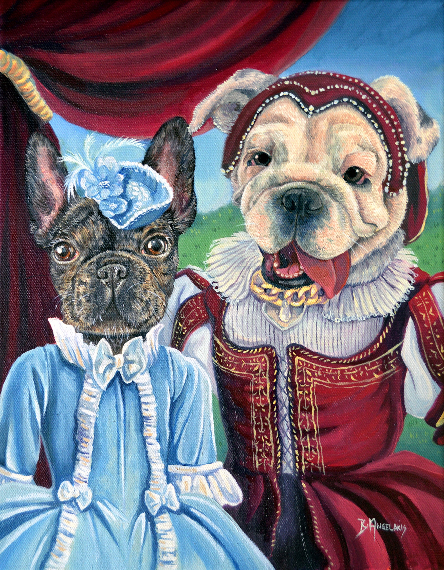 Custom Royal Dog Portrait Oil Painting from Photo Pet Etsy