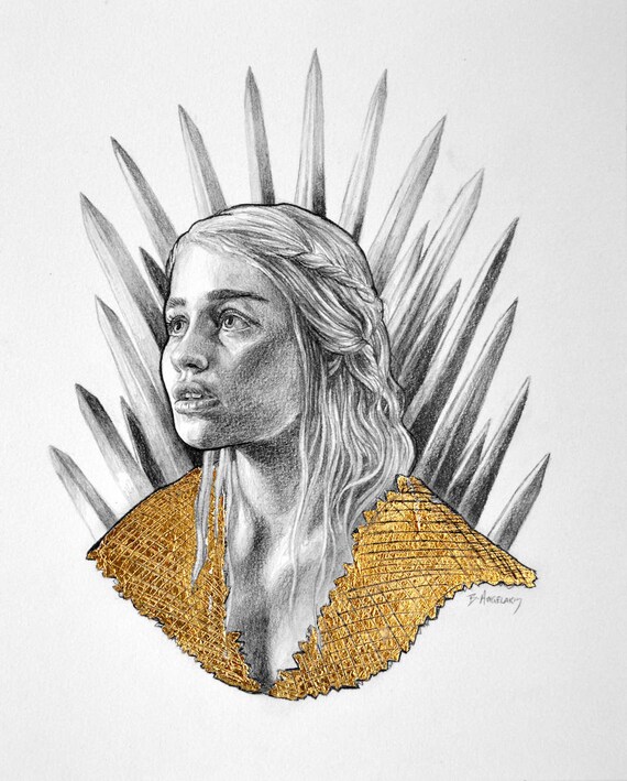 Daenerys Targaryen Game of Thrones Original Art Song of Ice | Etsy