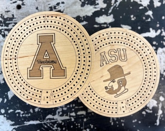 Appalachian Mountaineers - ASU - Cribbage board - custom design board