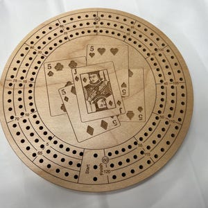 Deck of cards Engraved Cribbage Board