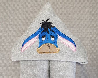 Kid's Hooded Towel, Cartoon Hooded Towel, Hooded Towel, Donkey Hooded Bath Towel, Hooded Beach Towel, Donkey hooded Pool Towel