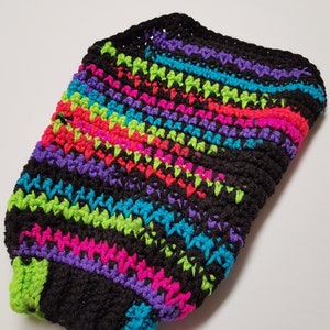 Hand Crocheted Dog Sweater, Neon Stripe Dog Sweater, Dog Jacket, Dog Coat, Sweaters for Dogs
