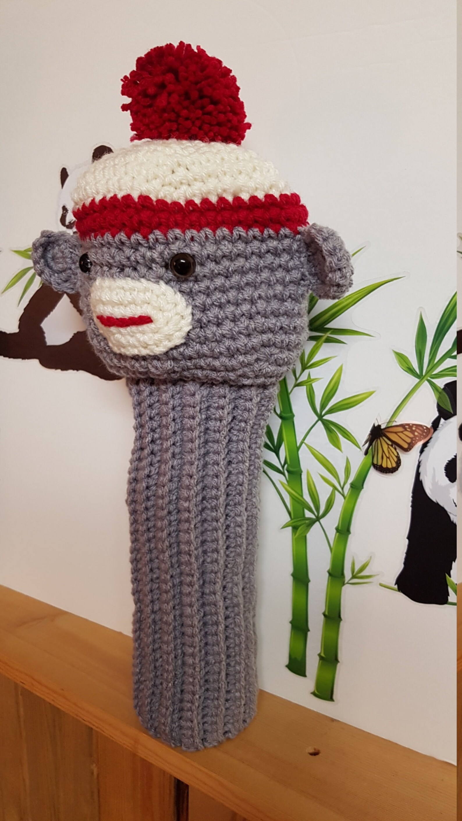 Golf Head Cover Animal Golf Club Cover Sock Monkey Golf Etsy