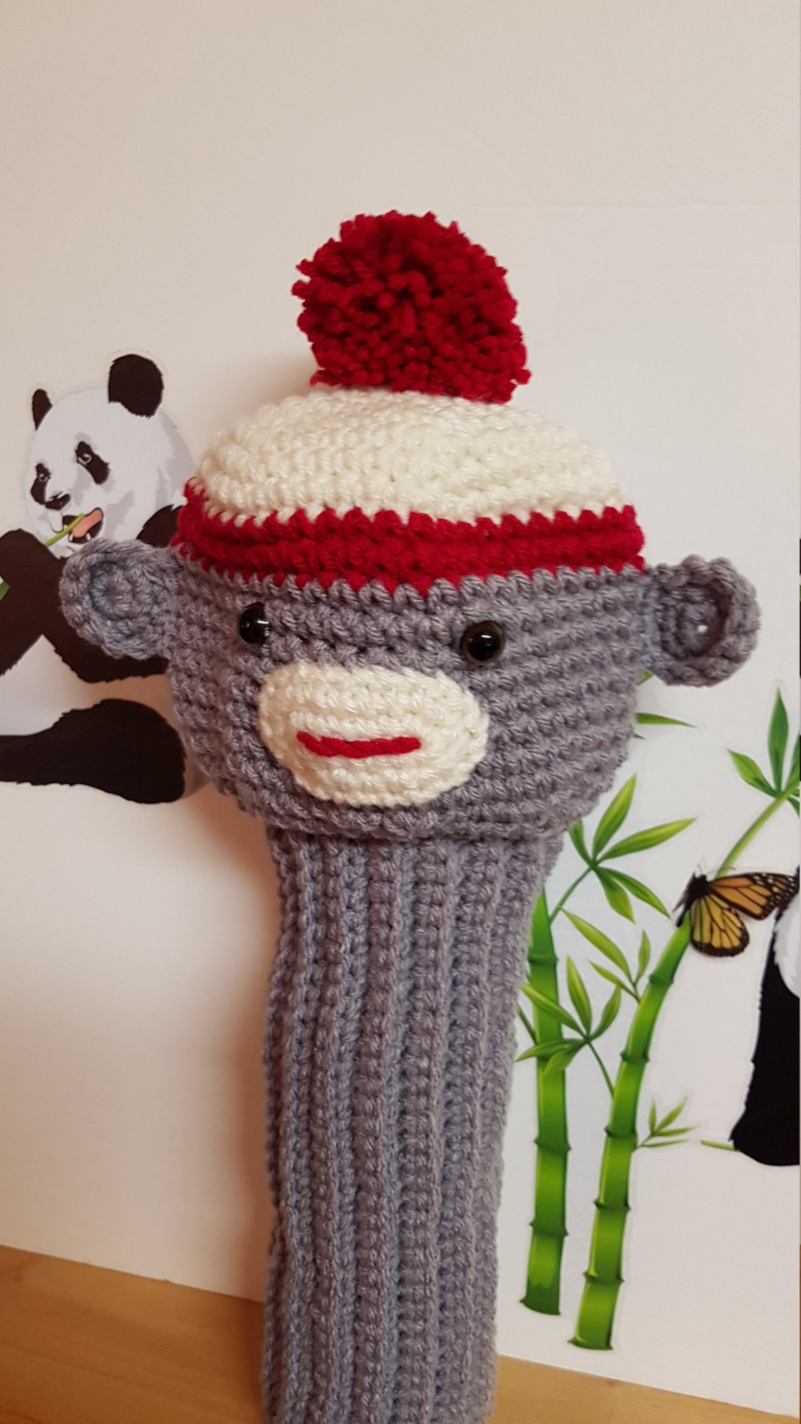 Golf Head Cover Animal Golf Club Cover Sock Monkey Golf Etsy