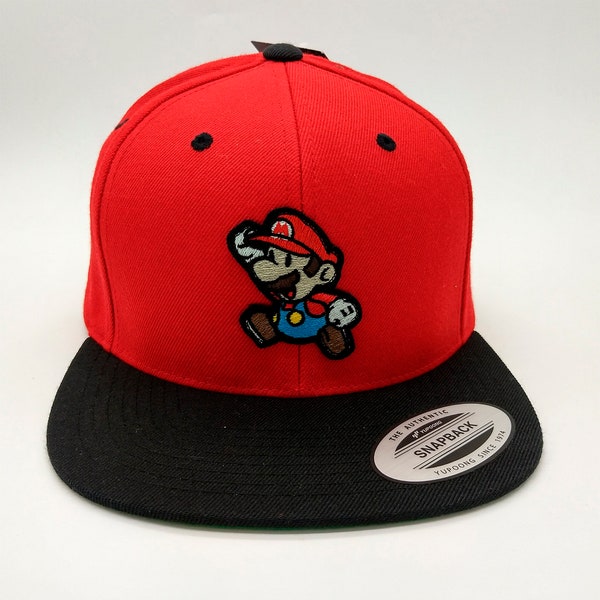 Paper Mario embroidered Yupoong Snapback for fans of Nintendo SNES, NES, Switch and classic gaming FREE Shipping