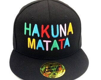 HAKUNA MATATA embroidered summer baseball snapback flat brim peak hat Different colors to choose from Friend love gift Hakuna Matata