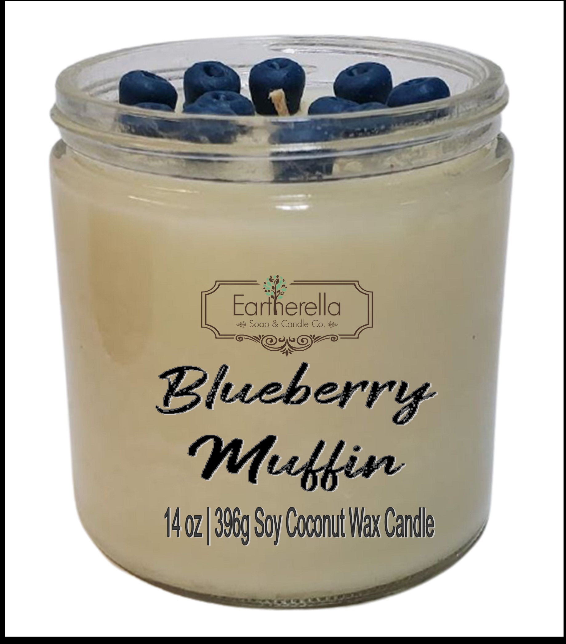BLUEBERRY MUFFIN 14 oz Luxury Jar Candle with wax blueberries Etsy