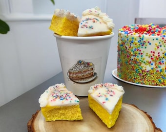 BIRTHDAY CAKE Slice | Realistic Wax Melts | 4 Melts | 5.5 oz