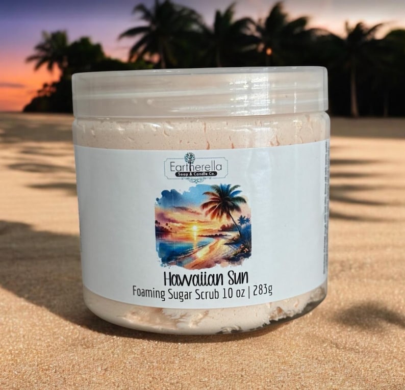 HAWAIIAN SUN Exfoliating Foaming Sugar Body Scrub, 10 oz jar image 1