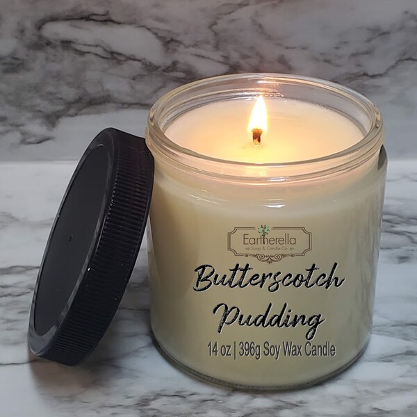 BUTTERSCOTCH PUDDING Soy Wax Jar Candle | Vegan | Gift for him | Gift for her | Boss Gift | Friend Gift | Coworker Gift