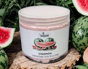WATERMELON Exfoliating Foaming Sugar Body Scrub, 10 oz jar