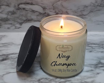 NAG CHAMPA Soy Wax Jar Candle | Incense | Patchouli Sandalwood Dragon's Blood | Gift for her | Gift for him | Boss Gift | Friend Gift