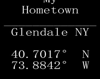 Hometown city state longitude and latitude shirts