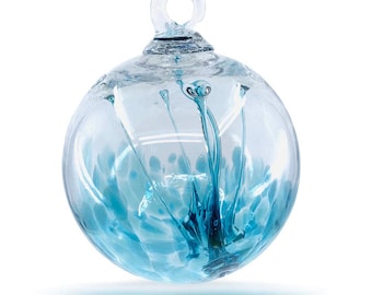 Teal Handblown Glass Sympathy Ball-stands and balls sold Separately