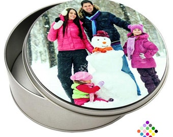 Personalized  Round or Rectangular  Metal Tin