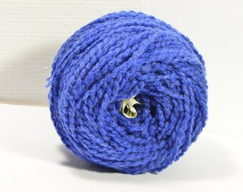 Medium Blue Wool Blend Yarn: Chunky Vintage Minerva Skein
