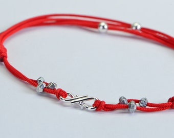 Red Braided Cord Bracelet Infinity Red Bracelet Kabbalah Red Thread Bracelet Adjustable String Bracelet Gift For Women Red Anklet Bracelet