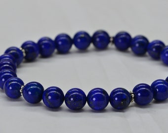 Ginuine Lapis Lazuli 8 mm Round Beads Bracelet