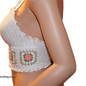 crochet crop top Crochet Pattern PDF Women Top White Cotton Crochet top Bikini Top Hippie Top PDF pattern image 2