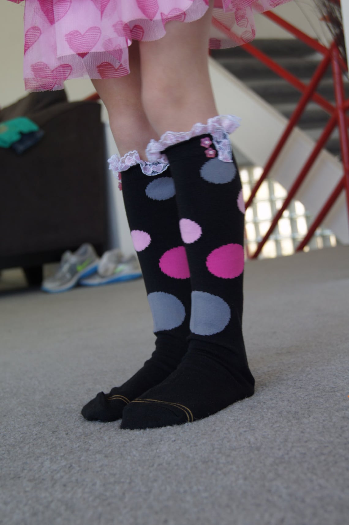 Little Girls Boot Socks Lace and Buttons High Knee Etsy