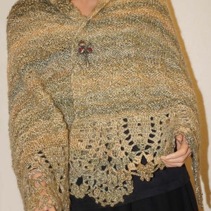 Crochet Knitting Wrap Pattern: Scarf Shawl Tutorial (PDF File)
