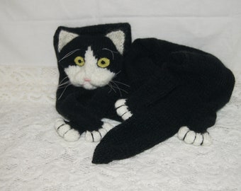 Tuxedo Cat Scarf Black Cat Scarf Knitting  Cat Memory Scarf