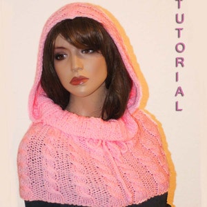 Knitting Hood Pattern Tutorial PDF File Cable Knitting