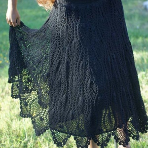 Patrón de crochet Tutorial en PDF Falda de crochet Falda de crochet piña Falda larga Falda boho Falda de encaje