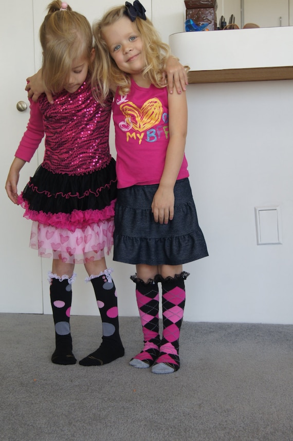 Little Girls Boot Socks Lace and Buttons High Knee Etsy