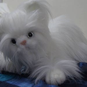 Handmade White Persian Cat Stuffed animal white cat