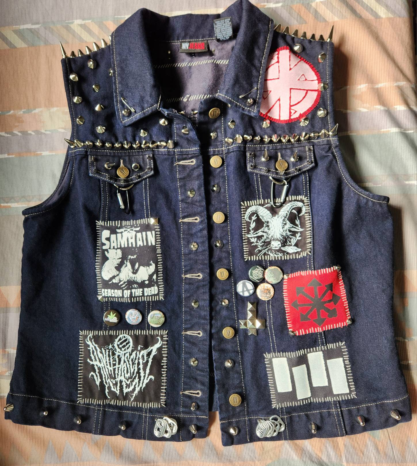 batch of patches for a horror punk vest i'm starting : r/BattleJackets