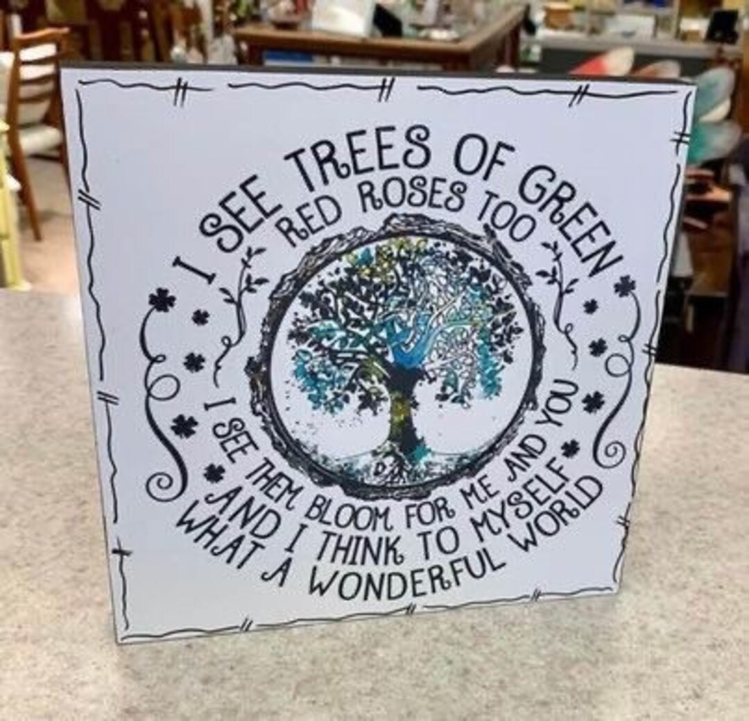 Inspirational Art, Wonderful World, Wall Art, Gift for Her, Gift for