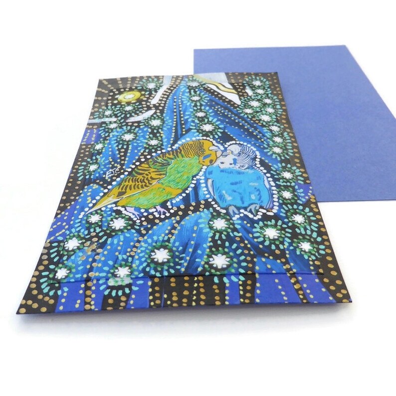 Budgie painting on paper original budgie art print hand image 7