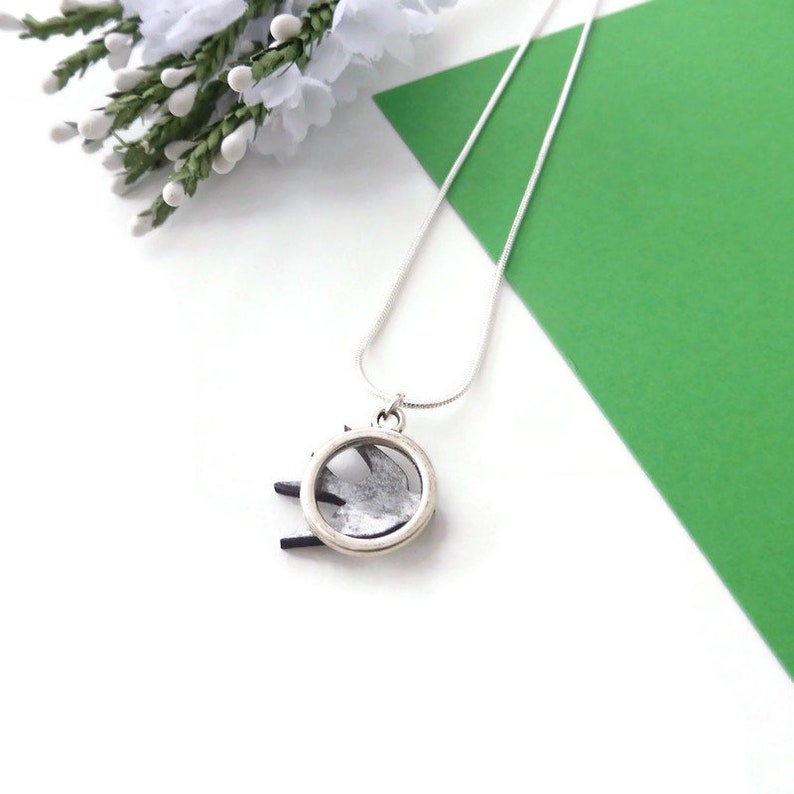 Swallow bird necklace hand painted original animal wooden image 1