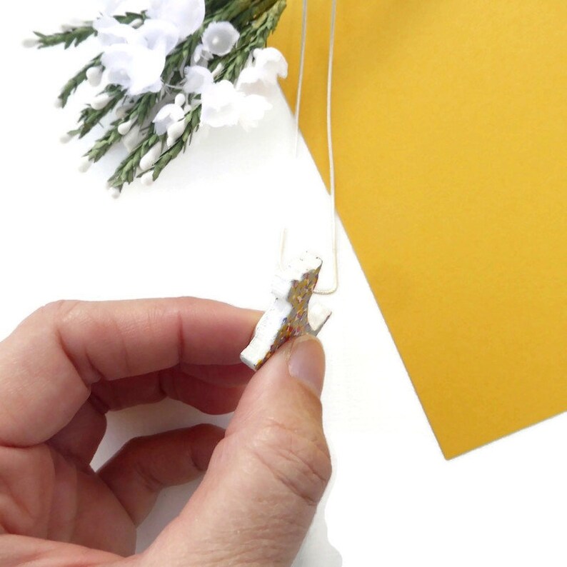 Western highland terrier dog necklace painted on wood image 7