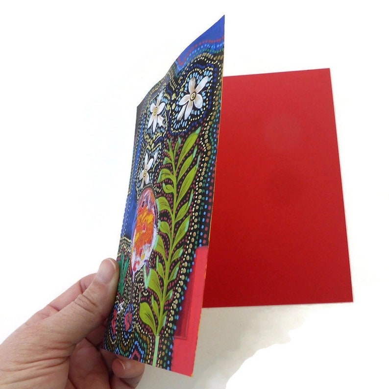 Robin bird painting on paper original bird art print hand image 5