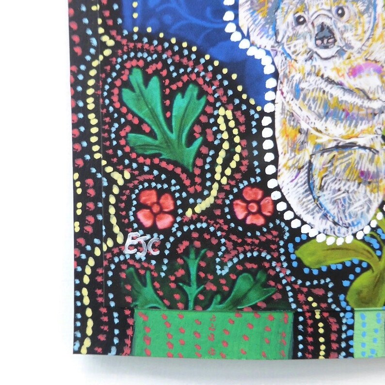 Koala bear painting on paper original animal art print hand image 5