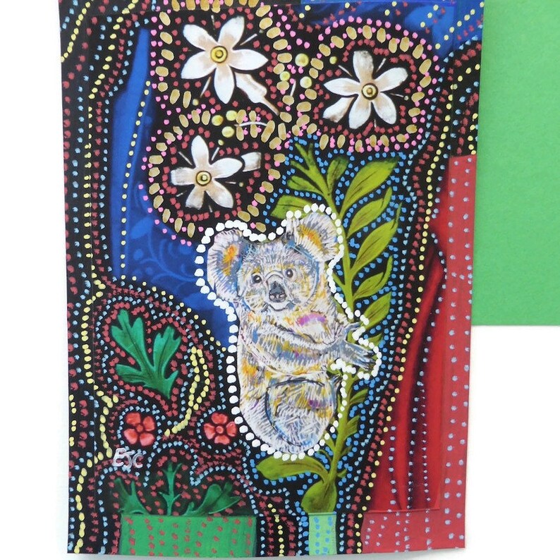 Koala bear painting on paper original animal art print hand image 4