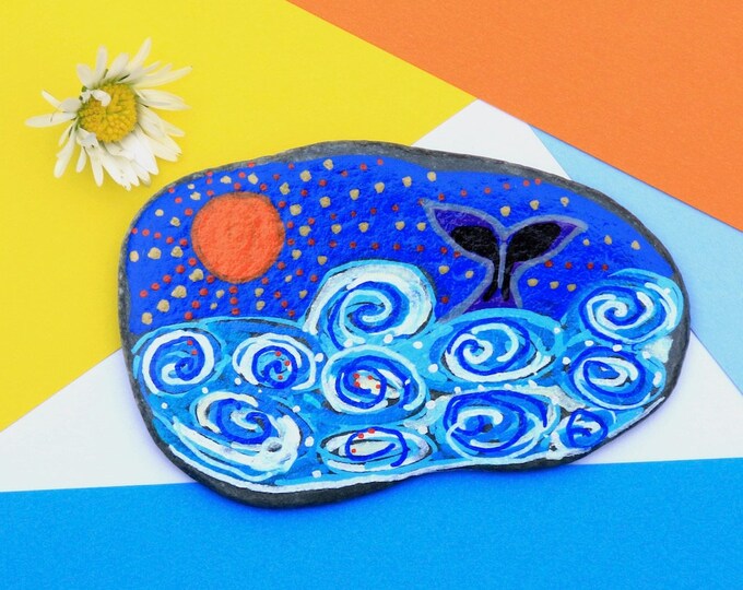 Hand Painted Pebble Art Sea Painting Sea Stone Art Pebble Etsy UK