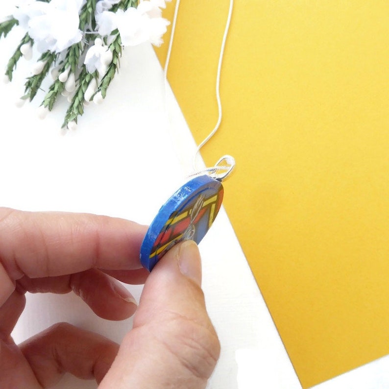 Hare necklace hand painted original animal wooden jewellery image 7