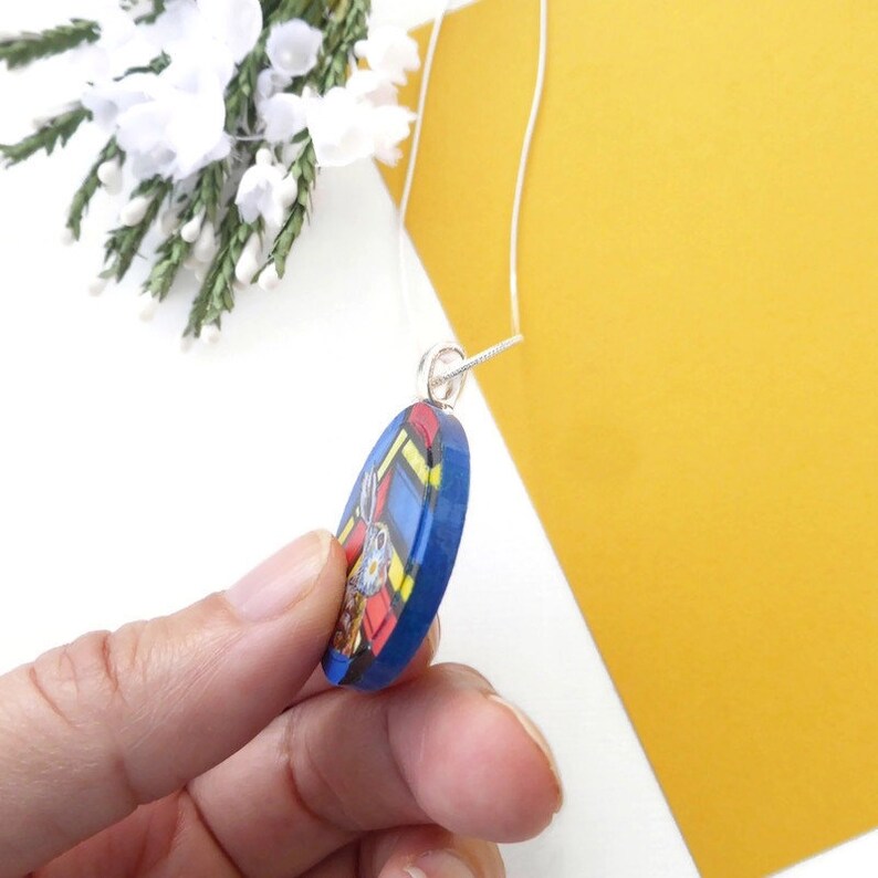 Hare necklace hand painted original animal wooden jewellery image 6