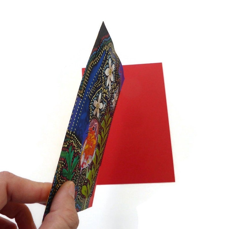 Robin bird painting on paper original bird art print hand image 6