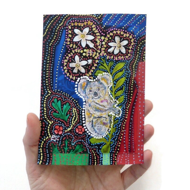 Koala bear painting on paper original animal art print hand image 0