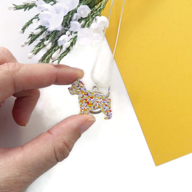 Western highland terrier dog necklace painted on wood image 5