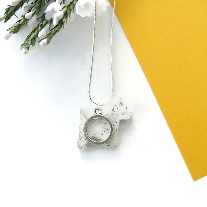 Western highland terrier dog necklace painted on wood image 8