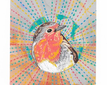 Signed Robin Print, Bird Wildlife Art, Limited Edition