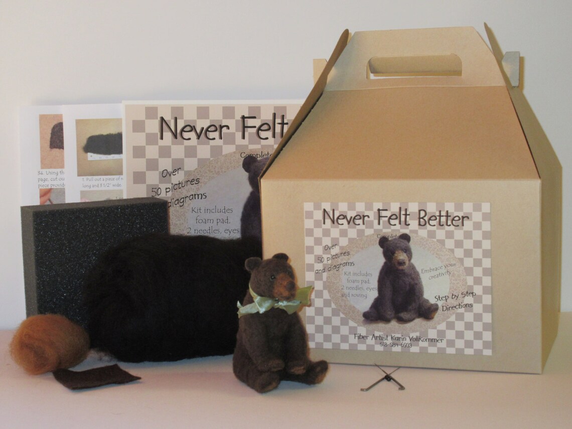 Bear Needle Felting Kit - Etsy