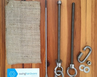 Tree swing hanging hardware - stainless steel