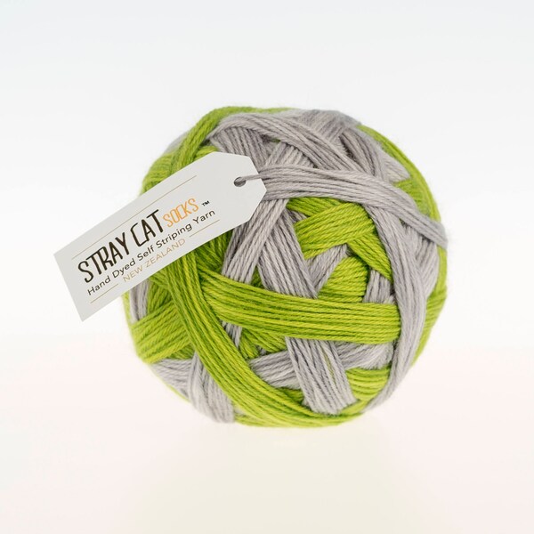 SILVER STAR - vibrant hand dyed self striping sock yarn