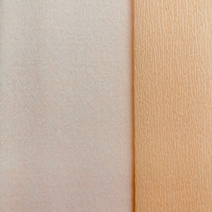 Double sided Crepe paper folds-White and Apricot NIP-Heavy- Made in Germany